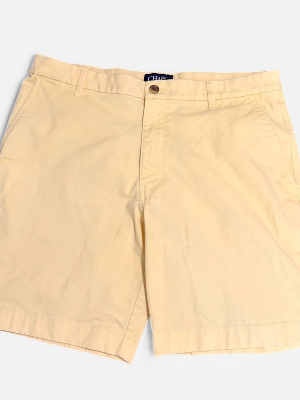 Chaps Men’s 34 Yellow Khaki Shorts Casual Flat Front